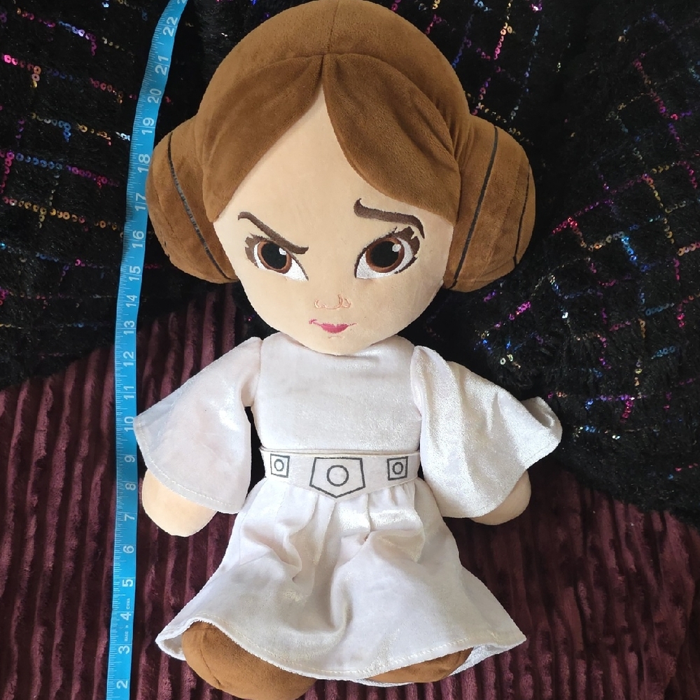 Star Wars Plush Princess Leia Doll in White and Brown 20"